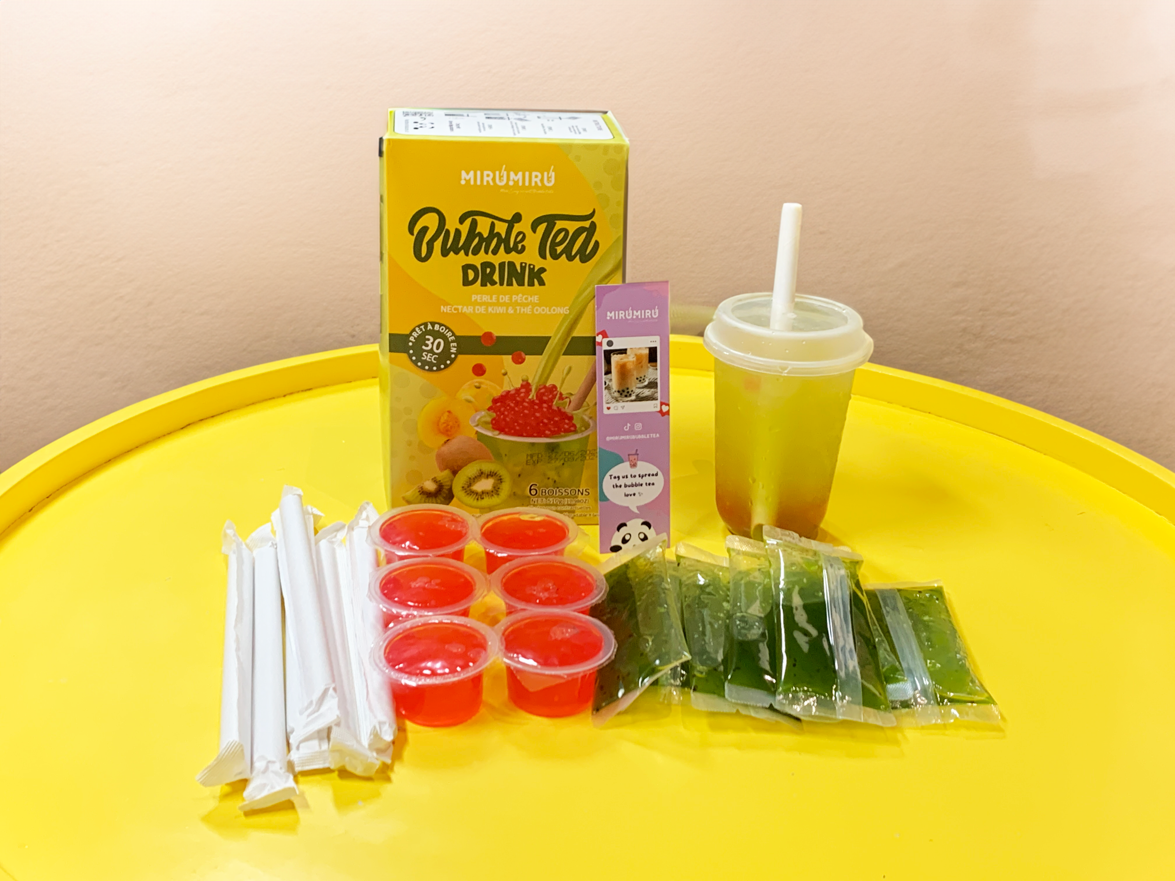 Bubble Tea Kits - Pêche & Kiwi & Thé Oolong - 24 kits de 6 boissons